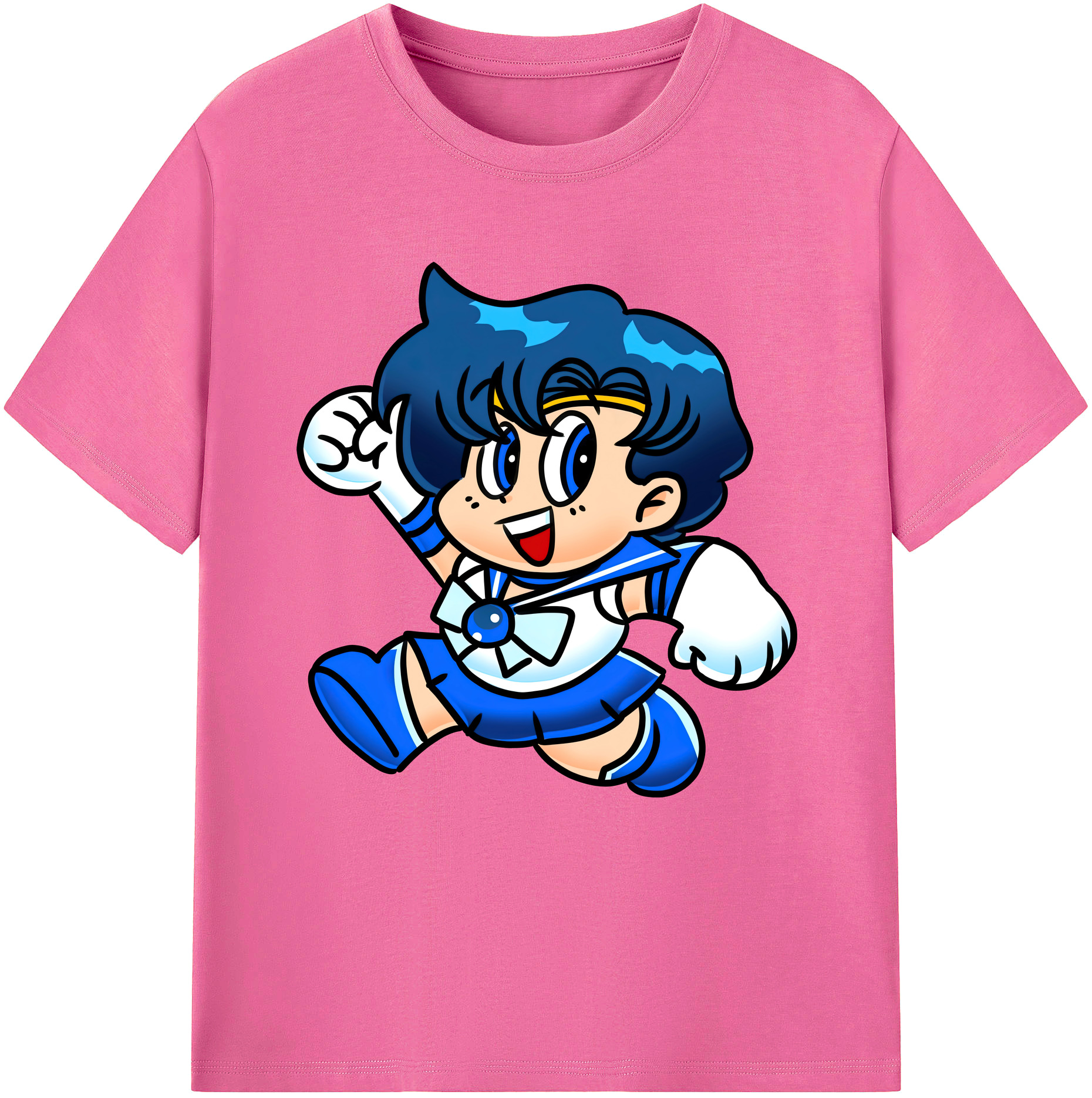 （画像用） 美少女戦士セーラームーン 水野 亜美 みずの あみ Sailor Moon Mizuno Ami レディースカジュアルプリントTシャツ（綿100％）